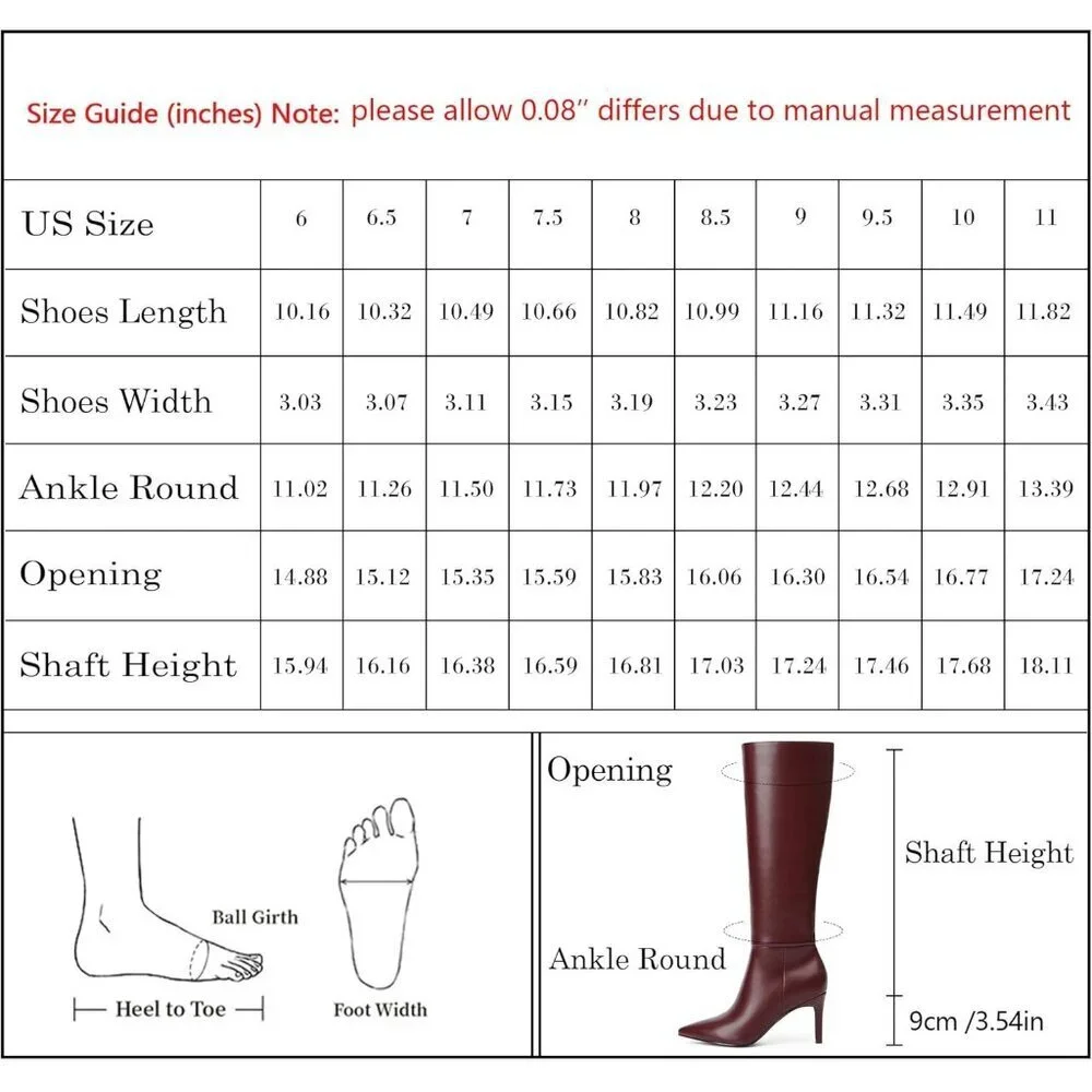 Women Brown Suede Faux Leather Pointed Toe Tall Stiletto High Zipper Dress Boot